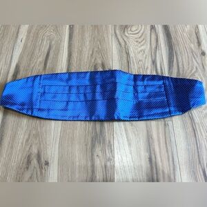 CARROT & GIBBS Silk Cummerbund Handmade USA Blue White Polk A Dots Formal Preppy
